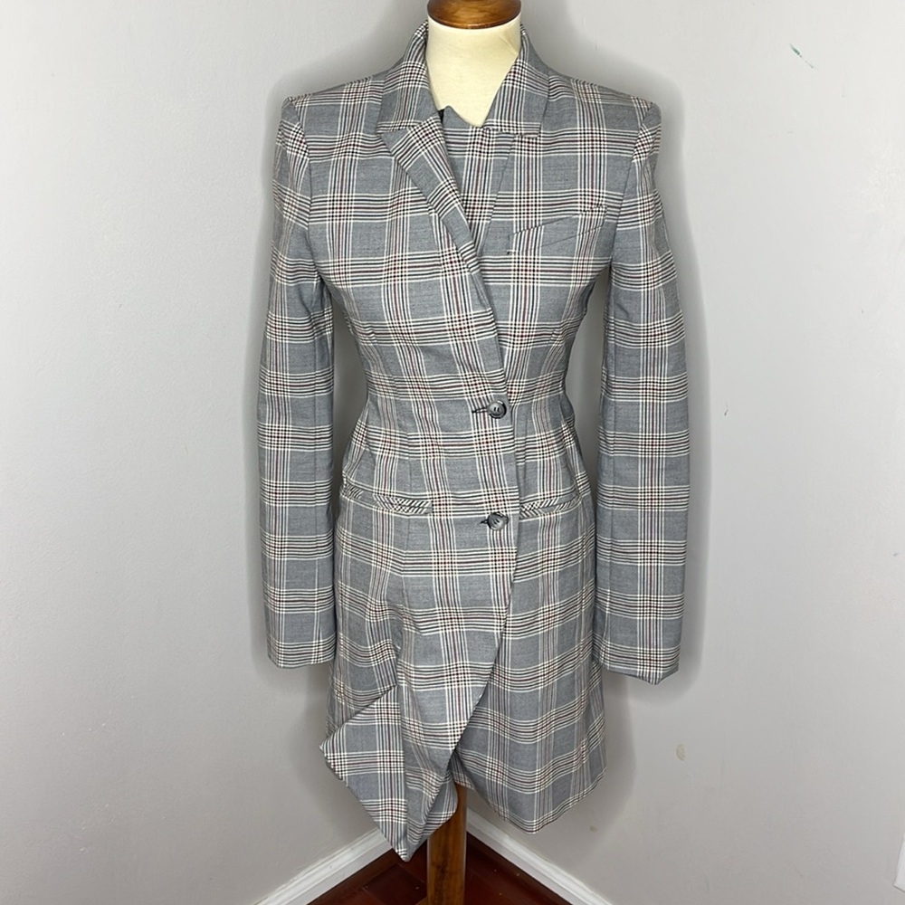 Ottolinger Grey Glen Check Single Breast Cotton Wool Blazer‎